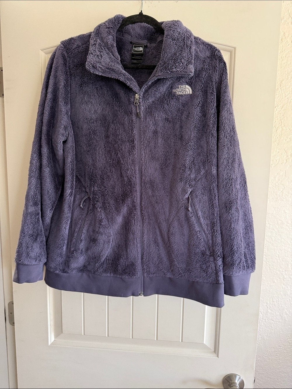 The North Face Women's Plush Zip-Up Teddy Jacket - Purple XL Like New